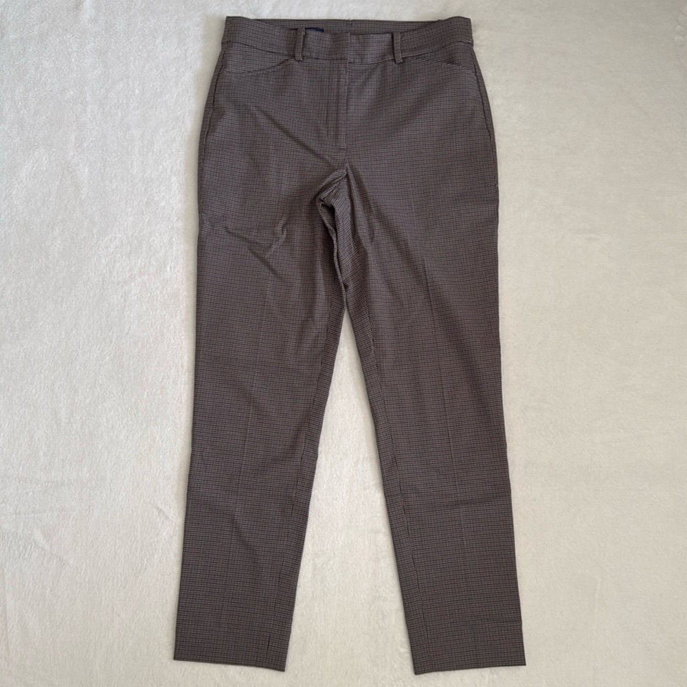 Brooks Brothers | Houndstooth Split-Hem Cropped Straight Leg Pants Brown/Black 6